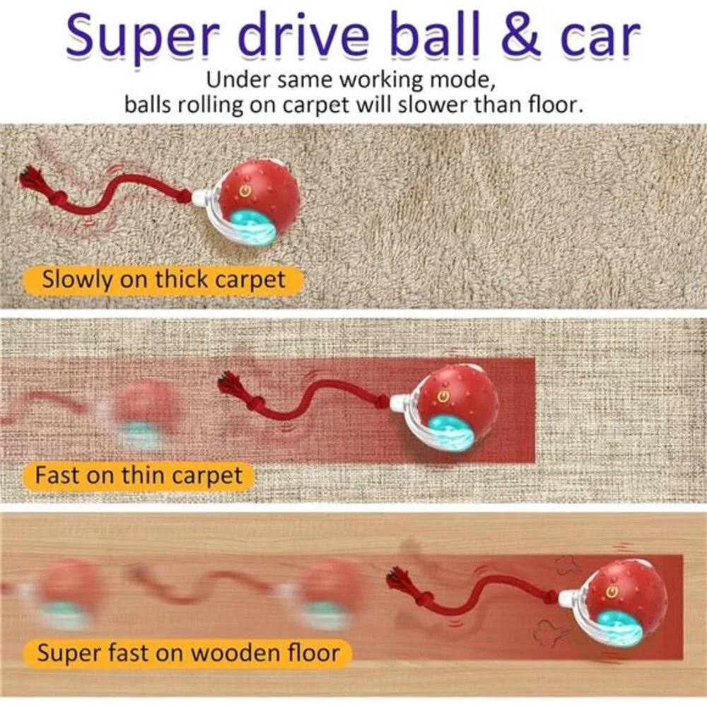 Interactive Cat Toys Ball Fast Rolling on Carpet Chirping & Motion Activated